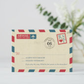 Antique mariage Airmail RSVP (Debout devant)