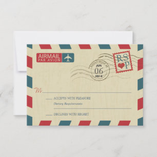Antique mariage Airmail RSVP