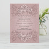 Antique Mauve Rose Faire-part de mariage (Debout devant)
