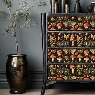 Antique Moth Botanical Curio Vintage Mushroom Tissuepapier