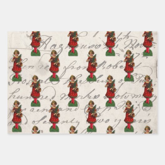 Antique Noël Angles Feuille de musique Script (Devant 2)