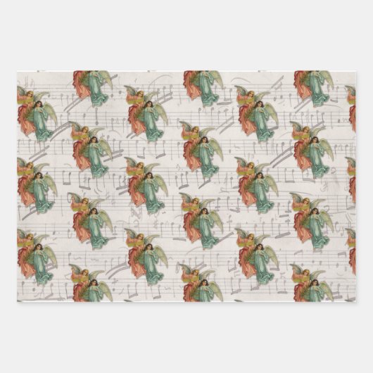 Antique Noël Angles Feuille de musique Script (Devant)