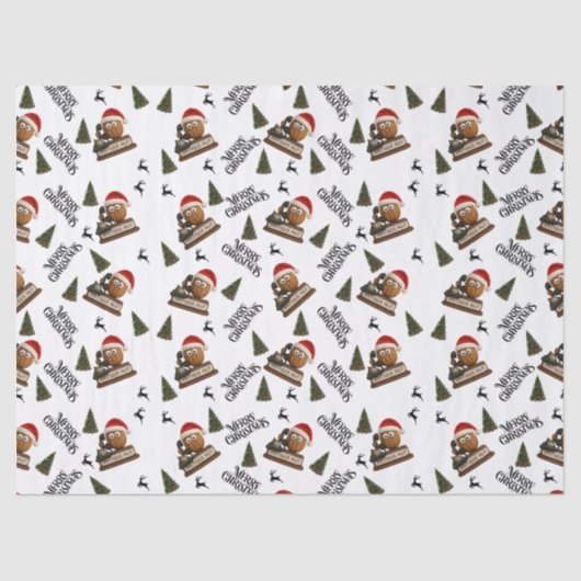 Antique Nut Christmas Wrapping Paper Tissuepapier (Voorkant)