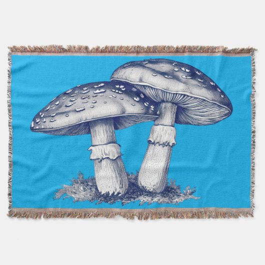 Antique of mushroom drawing deken (Voorkant)