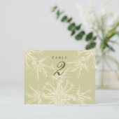 Antique Olive Floral Guest Cartes de table (Debout devant)