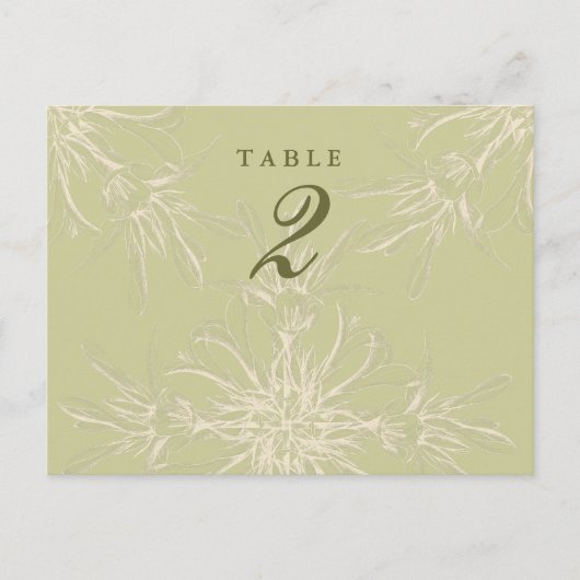 Antique Olive Floral Guest Cartes de table (Devant)