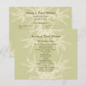 Antique Olive Floral Wedding Programme (Devant / Derrière)