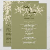 Antique Olive Floral Wedding Programme (Devant / Derrière)
