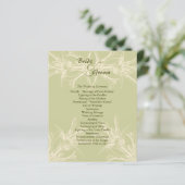 Antique Olive Floral Wedding Programme (Debout devant)