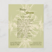 Antique Olive Floral Wedding Programme (Dos)