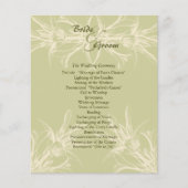 Antique Olive Floral Wedding Programme (Devant)