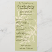 Antique Olive Floral Wedding Programme (Dos)