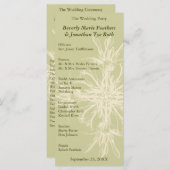 Antique Olive Floral Wedding Programme (Devant / Derrière)