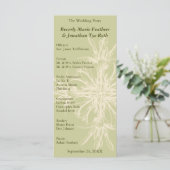 Antique Olive Floral Wedding Programme (Debout devant)