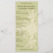 Antique Olive Floral Wedding Programme (Devant)