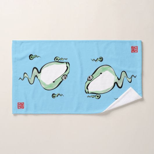 Antique Origine Histoire Grumpy Frog Japonais Toad (Serviette à main)