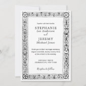 Antique Ornate Black and White Border Invitation (Devant)