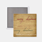 Antique Papier Vintage de Noël Aimant frigo (Recto/Verso)