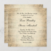 Antique Partition Mariage Thème Invitation (Devant / Derrière)
