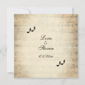 Antique Partition Mariage Thème Invitation (Dos)