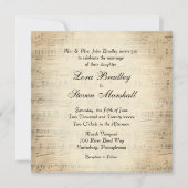 Antique Partition Mariage Thème Invitation (Devant)