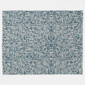 Antique Pattern of Worn out Leaves Blue Background Fleece Deken (Voorkant (Horizontaal))
