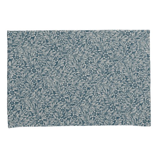 Antique Pattern of Worn out Leaves Blue Background Kussensloop (Voorkant-Rechts)