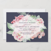 Antique Peony Dîner de répétition Invitation (Devant)