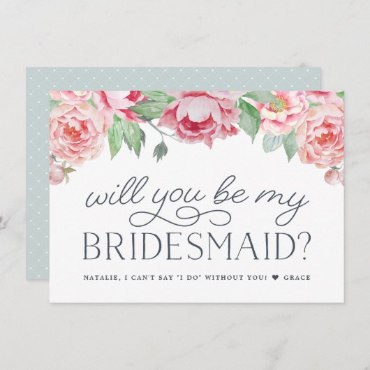 Antique Peony | Seras-Tu Ma Carte D'Époux (Devant / Derrière)