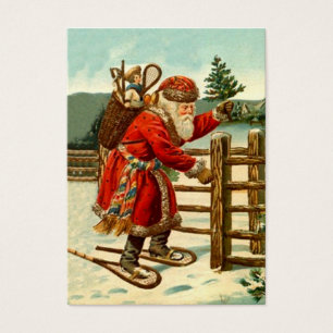 ANTIQUE PÈRE NOËL DANS LES CADEAUX DE NEIGE CADEAU