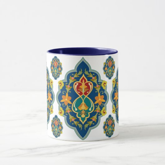 Antique Persian Pattern Look Seven-Tone Coffee Mug (Centre)