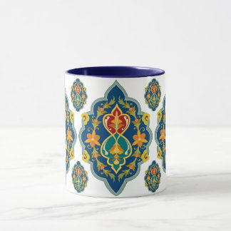 Antique Persian Pattern Look Seven-Tone Coffee Mug Mok