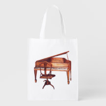 Antique Piano Sheet Musique sac réutilisable