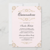 Antique Pink Or Flourish Quinceanera Invitation (Devant)