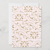Antique Pink Or Flourish Quinceanera Invitation (Dos)
