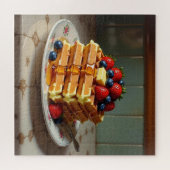 Antique Plate of Waffles with Strawberries  Legpuzzel (Horizontaal)