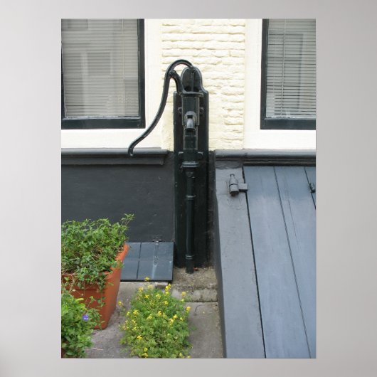 Antique Pompe à eau Holland House Poster photo Art (Devant)