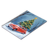 Antique Red Car Christmas Tree Notitieboek (Linkerzijde)