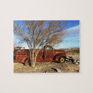 Antique Red Fire Truck puzzle puzzle