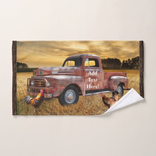 Antique Red Truck Farm Terrain Roster Hen (Serviette à main)