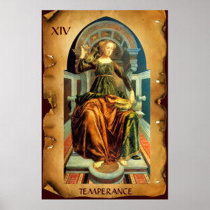 ANTIQUE RENAISSANCE TAROTS 14 / MATIGHEID POSTER