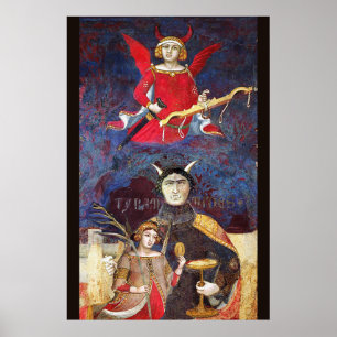 ANTIQUE RENAISSANCE TAROTS 15 / LE DIABLE POSTER