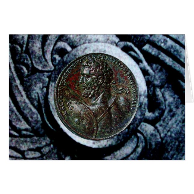 ANTIQUE ROMAN BRONZE MEDALLION WITH GRIFFINS (Devant horizontal)