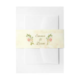Antique Rose Collection Buikband Uitnodigingen Wikkel