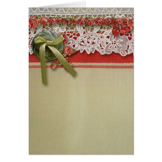 Antique Rose dentelle Rustique Rouge Victorien Bur (Devant)