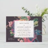 Antique Rose Vintage violet Faire-part de mariage (Debout devant)