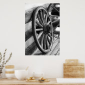 Antique Roue - Poster noir et blanc (Cuisine)