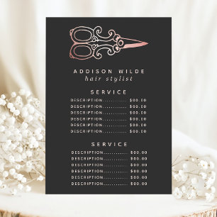 Antique roze gouden schaar salon service prijs menu