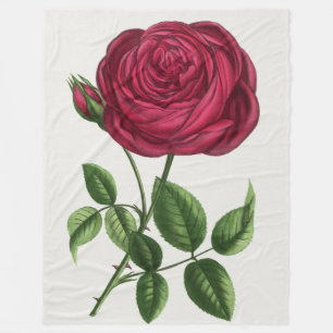 Antique rozenlithografie, François-Frédéric Grobon Fleece Deken