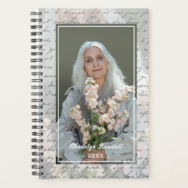 Antique Script Handwriting Personalized Photo Planner